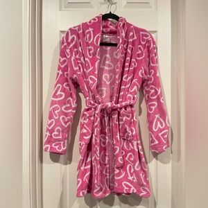 Pink Hearts Fleece Sleep Robe Pajamas Barbie